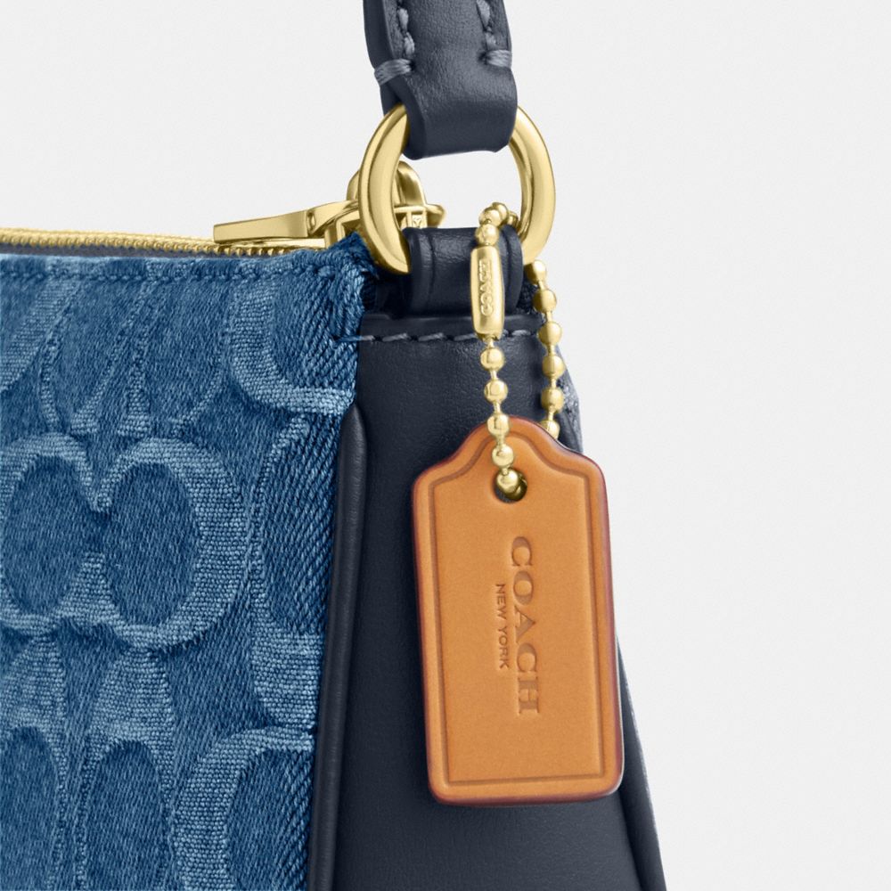 Coach Nolita 19 In Signature Denim Gold Indigo