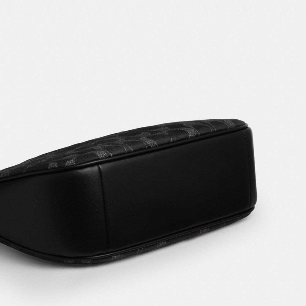 Coach Teri Shoulder Bag In Signature Denim Silver Black