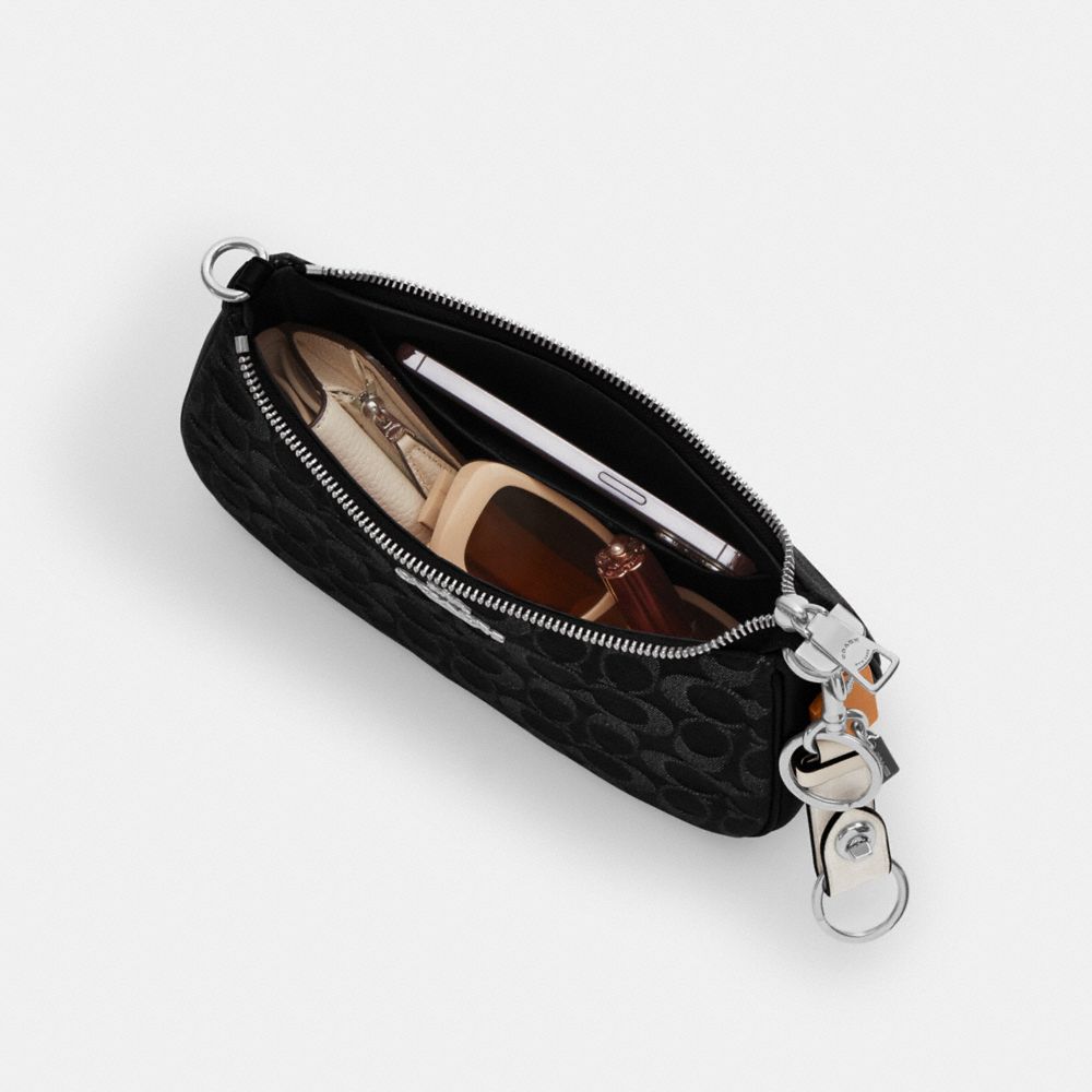 Coach Teri Shoulder Bag In Signature Denim Silver Black