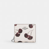 Coach Snap Wallet With Cherry Print Silver Chalk Multi