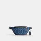 Coach Warren Mini Belt Bag In Signature Denim Silver Denim