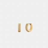 Coach Pavé C Huggie Earrings Gold