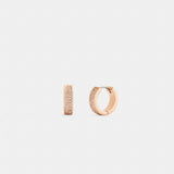 Coach Pavé C Huggie Earrings Rose Gold