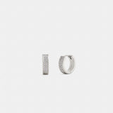 Coach Pavé C Huggie Earrings Silver