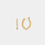 Coach Linked C Small Hoop Earrings Gold