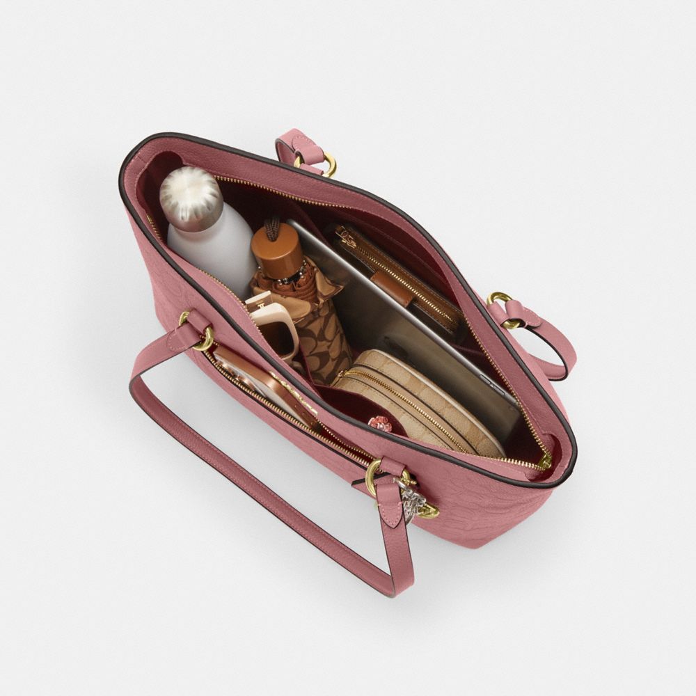 Coach Station Tote Bag In Signature Leather Gold