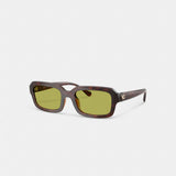 Coach C Heart Narrow Square Sunglassses Dark Tortoise