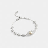 Coach Wildflower Chain Signature Linear Bracelet Silver Pearl