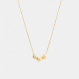 Coach Heart Cluster Pendant Necklace Gold Multi