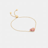 Coach Pavé Heart Slider Bracelet Gold Pink