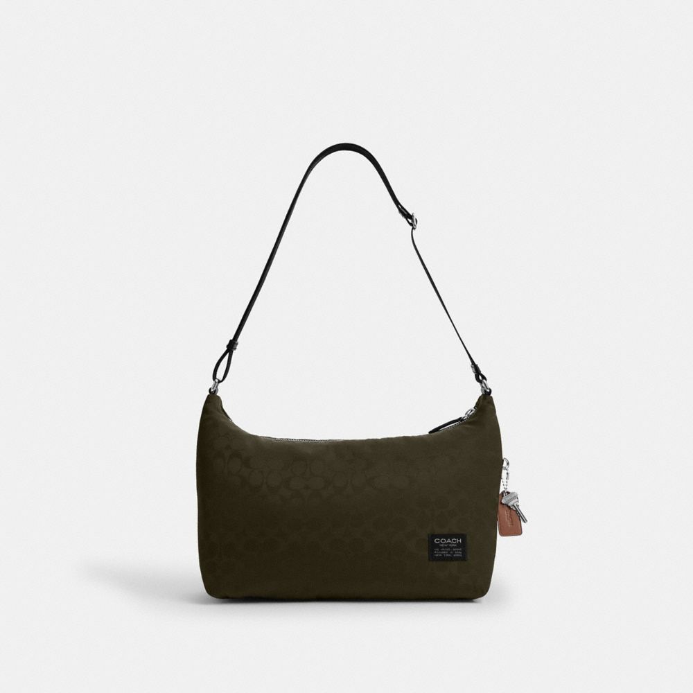 Coach Leo Crossbody In Signature Nylon Dark Moss