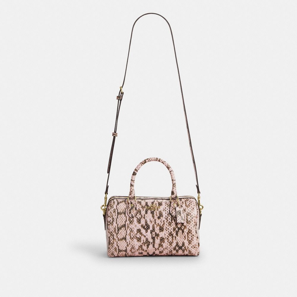 Coach Rowan Satchel Bag Gold Pink