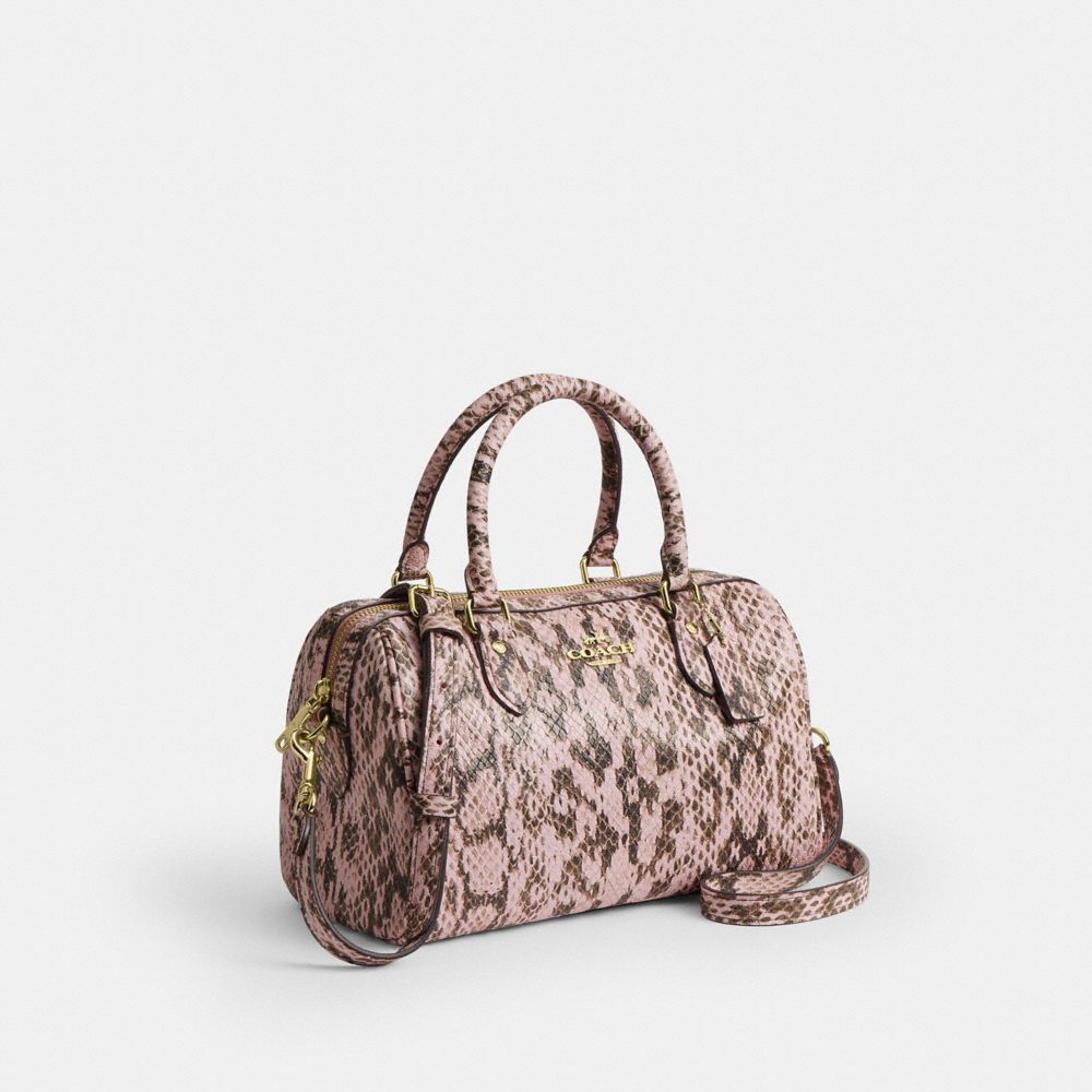Coach Rowan Satchel Bag Gold Pink