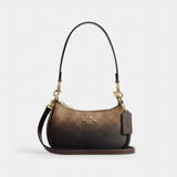 Coach Teri Mini Crossbody Bag In Ombre Signature Canvas Gold Brown