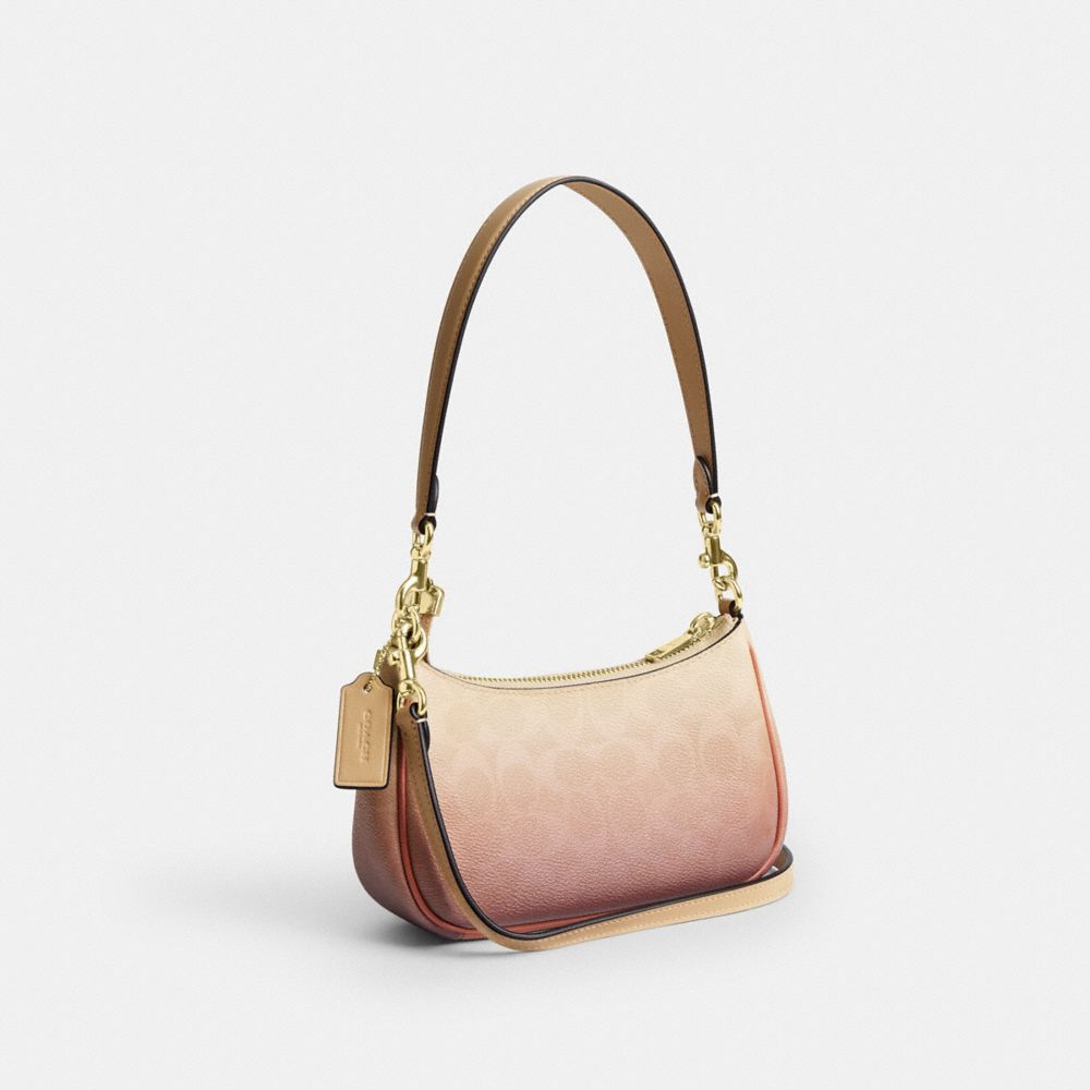 Coach Teri Mini Crossbody Bag In Ombre Signature Canvas Gold Sunset