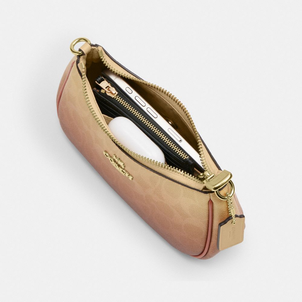 Coach Teri Mini Crossbody Bag In Ombre Signature Canvas Gold Sunset