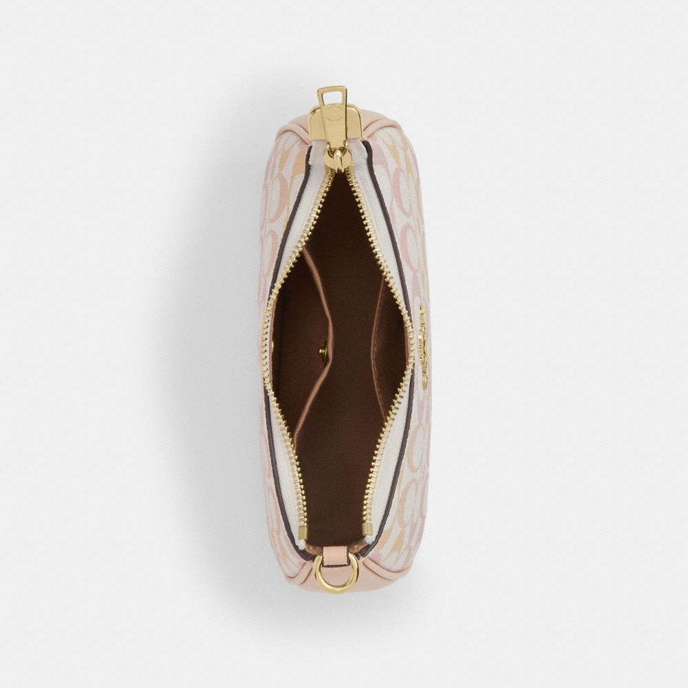 Coach Teri Mini Crossbody Bag In Signature Canvas Gold Chalk Pink