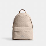 Coach Taylor Small Backpack In Signature Canvas Silver Sand Taupe