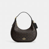 Coach Emily Shoulder Bag In Signature Canvas Gold Walnut Black