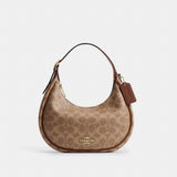 Coach Emily Shoulder Bag In Signature Canvas Gold Tan Brown