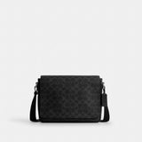 Coach Jack Messenger Bag In Signature Canvas Silver Black Signature