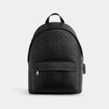 Coach Taylor Backpack In Signature Canvas Silver Black Signature