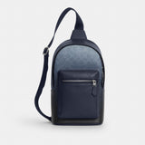 Coach West Pack In Ombre Signature Canvas Silver Blue