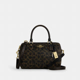 Coach Rowan Satchel Bag In Loved Signature Canvas With Charms Gold Brown