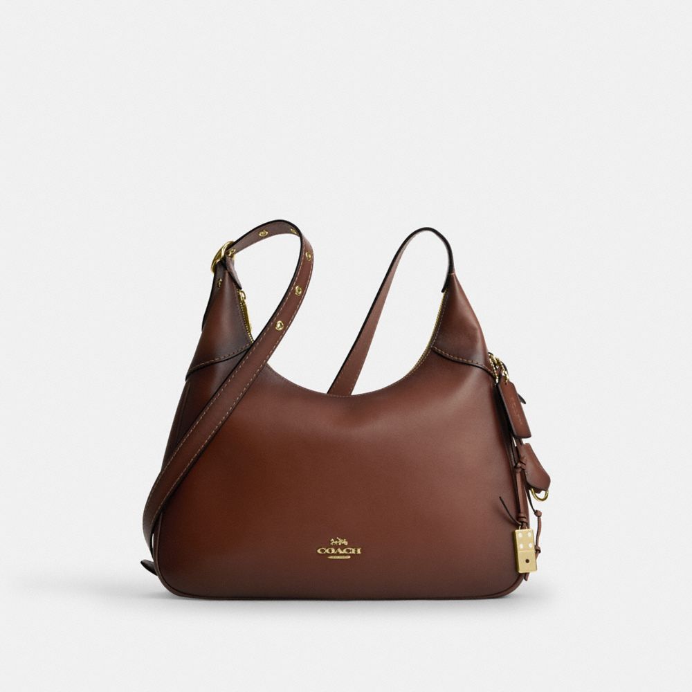 Coach Ella Shoulder Bag Gold Redwood