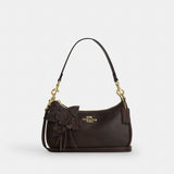 Coach Teri Shoulder Bag With Floral Applique Gold Maple