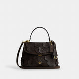 Coach Emory Top Handle Bag With Floral Applique Gold Maple