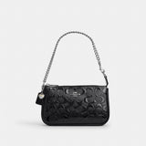 Coach Nolita 19 In Signature Leather With Heart Charm Silver Black