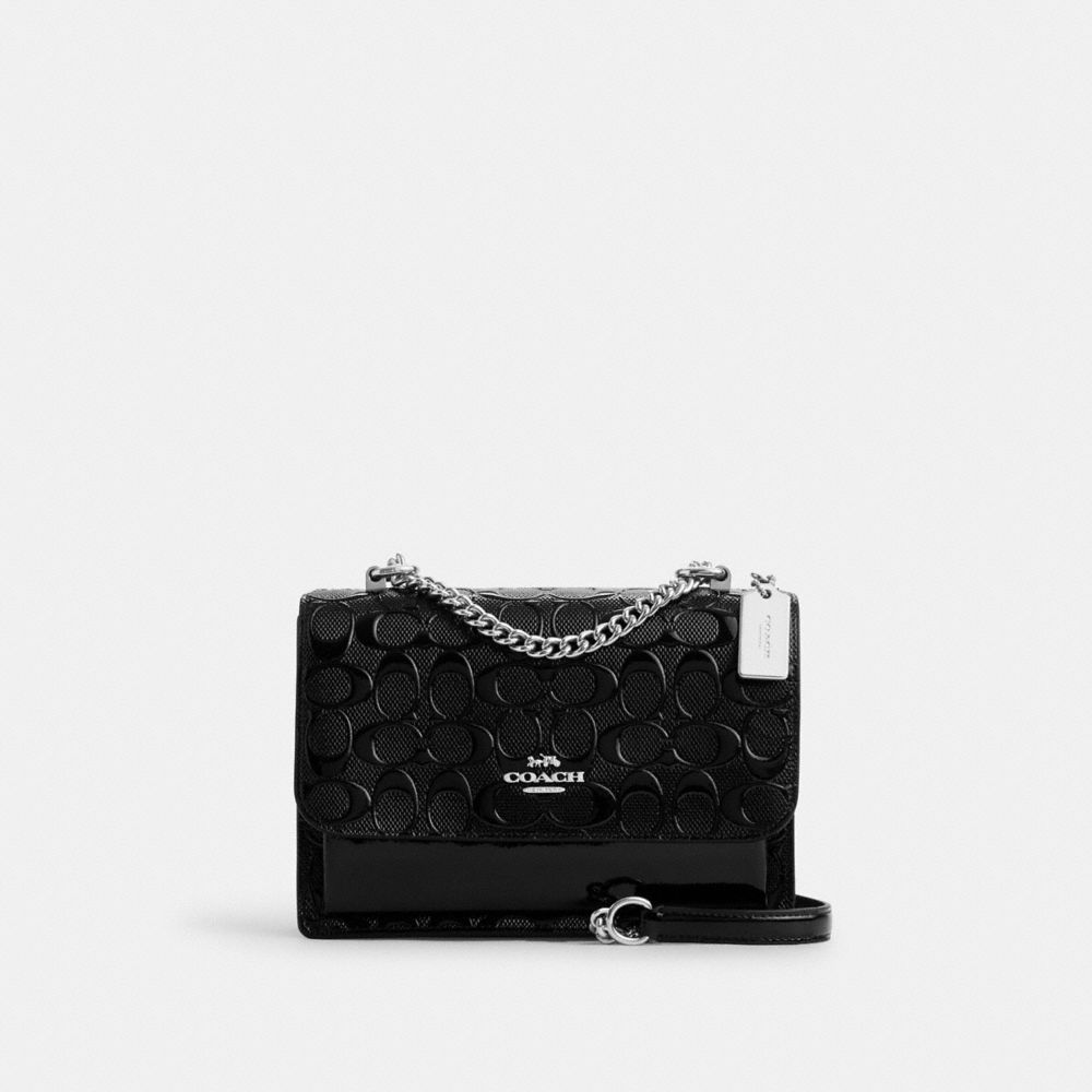 Coach Klare Crossbody Bag In Signature Leather Silver Black
