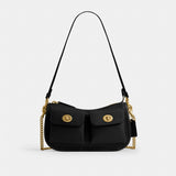 Coach Twin Turnlock Waverly Bag Brass Black