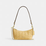 Coach Caitlin Shoulder Bag With Quilting Gold Soft Yellow