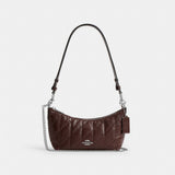 Coach Caitlin Shoulder Bag With Quilting Silver Maple