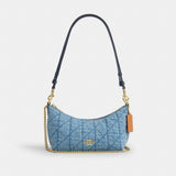 Coach Caitlin Shoulder Bag With Quilting Gold Indigo