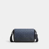 Coach Jack Small Flap Crossbody Bag In Ombre Signature Canvas Silver Blue