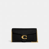 Coach Tabby Chain Clutch Brass Black