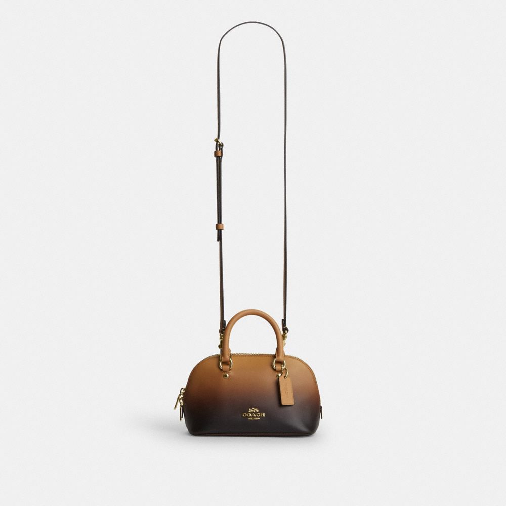 Coach Lara Mini Satchel Bag With Ombre Gold Latte