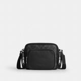 Coach Fletcher Crossbody Bag In Signature Canvas Silver Black Signature