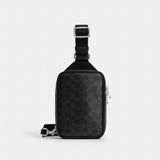 Coach Ray Pack In Signature Canvas Silver Black Signature