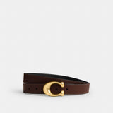 Coach Sculpted C Buckle Reversible Belt, 25 Mm Brass Maple Black