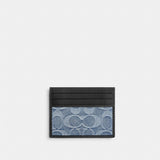 Coach Slim Id Card Case In Loved Signature Denim Light Indigo