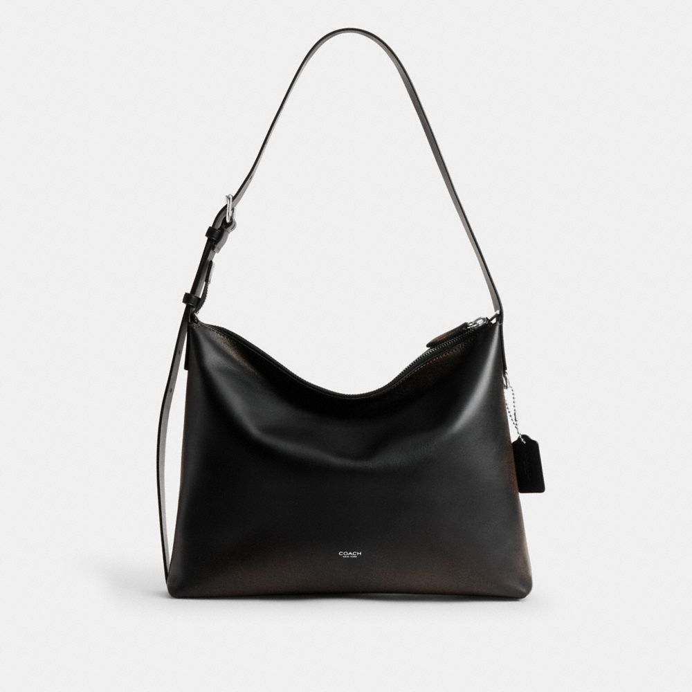 Coach Mott Messenger Bag 38 In Loved Leather Black Light Tan