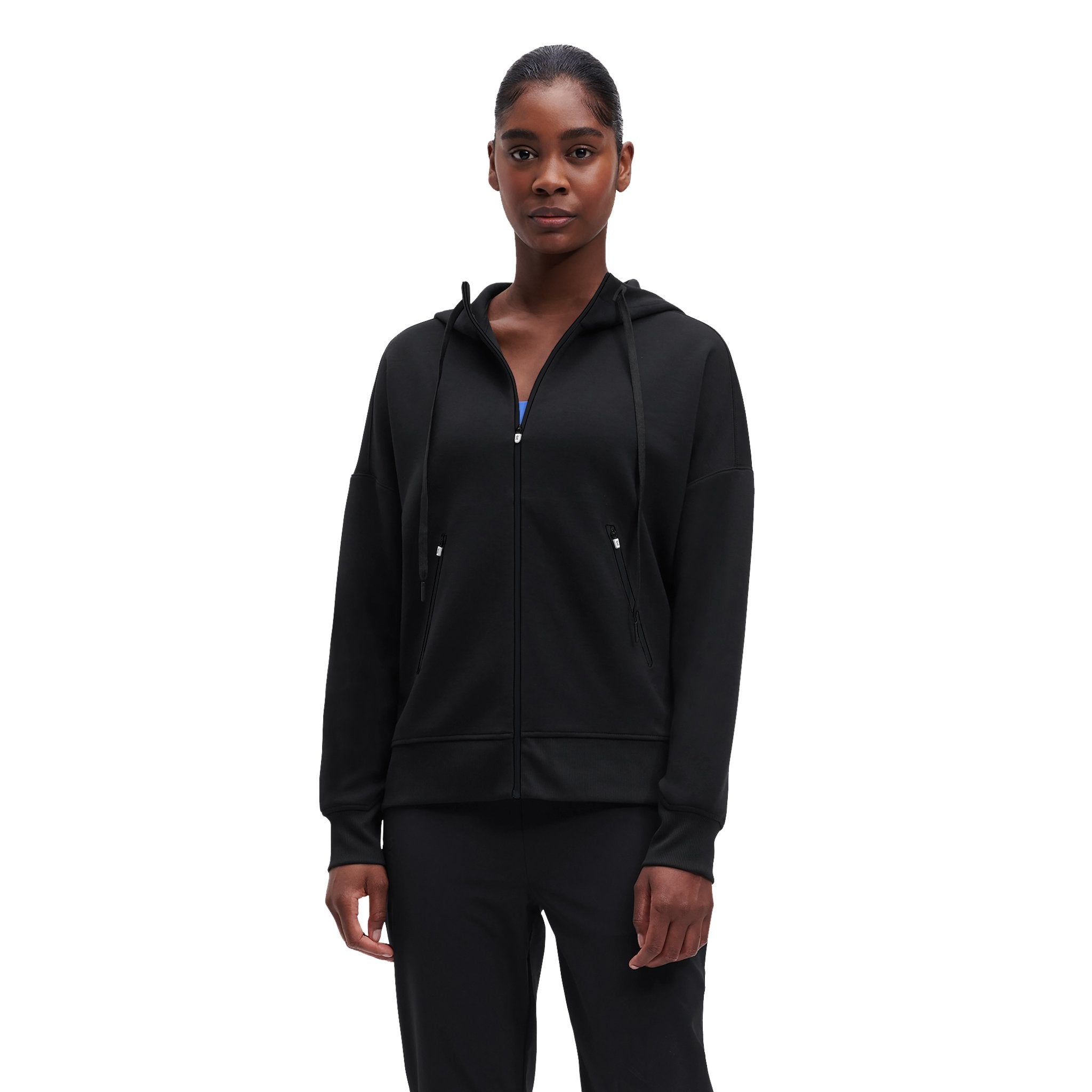 On Zipped Hoodie Black