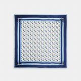 Coach Horse And Carriage Strap Print Silk Square Scarf Deep Blue