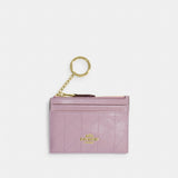 Coach Mini Skinny Id Case With Quilting Gold Carnation