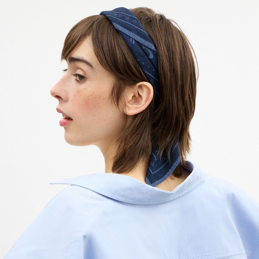 Coach Dino Print Bandana Denim