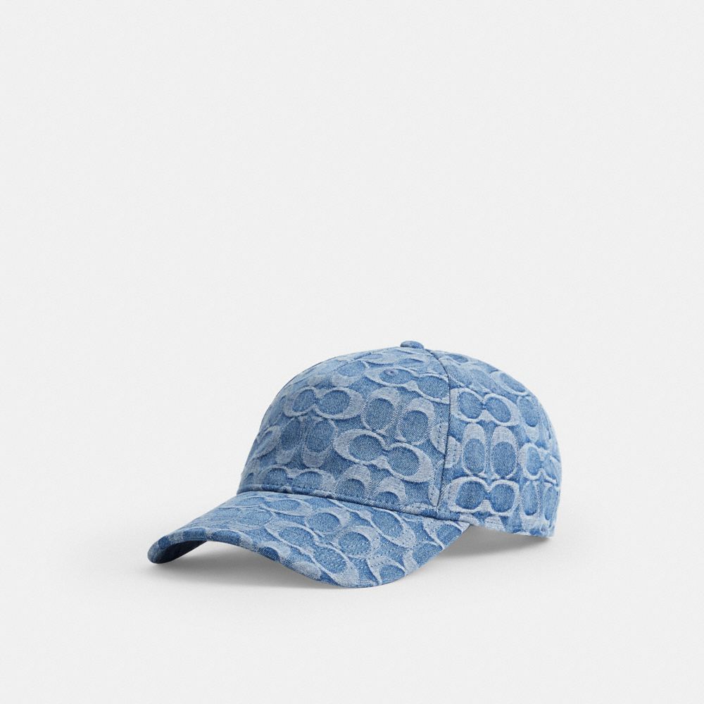 Coach Signature Denim Baseball Hat Denim